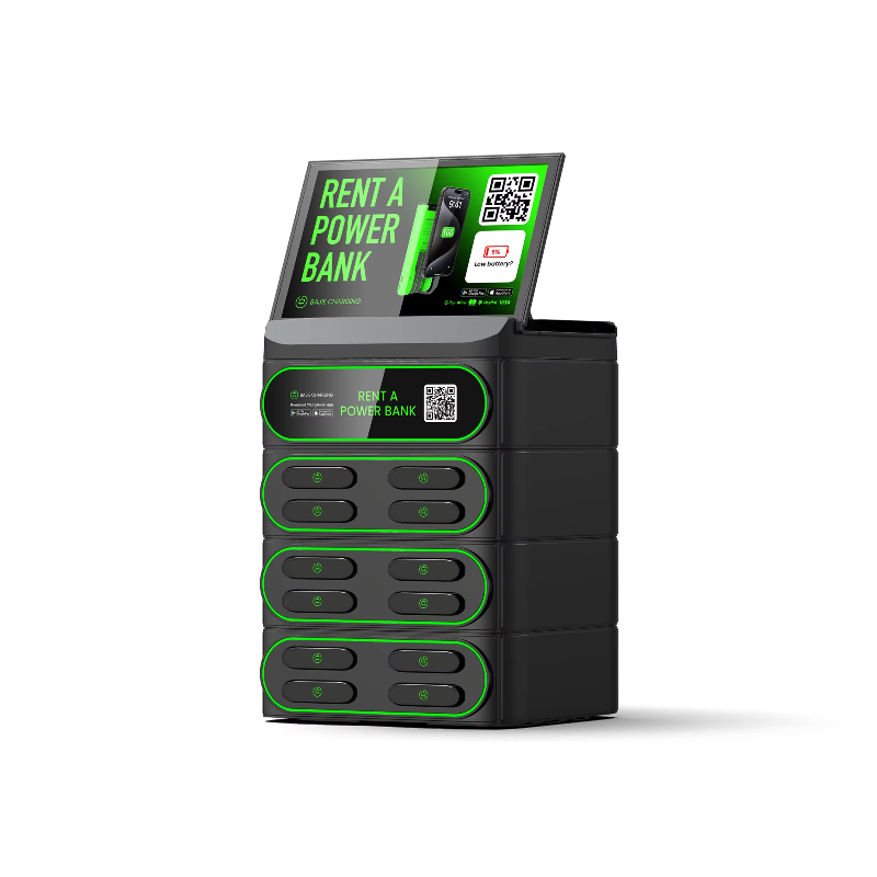 Outdoor Power Usa - เครื่องชาร์จธนาคารอัจฉริยะแบบพกพา 4G 12 ช่องให้เช่าตู้ Powerbank พร้อมจอแสดงผลสถานีชาร์จกลางแจ้งของซ็อกเก็ต