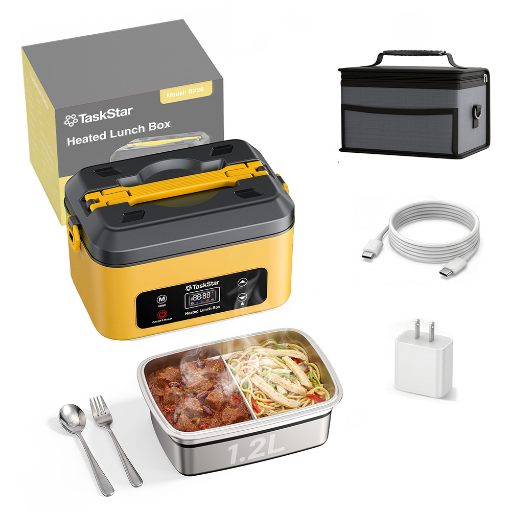 Outdoor Power Usa - กล่องอาหารไฟฟ้า TaskStar ขนาด 1.2 ลิตร พร้อมระบบอุ่นอาหารไร้สาย