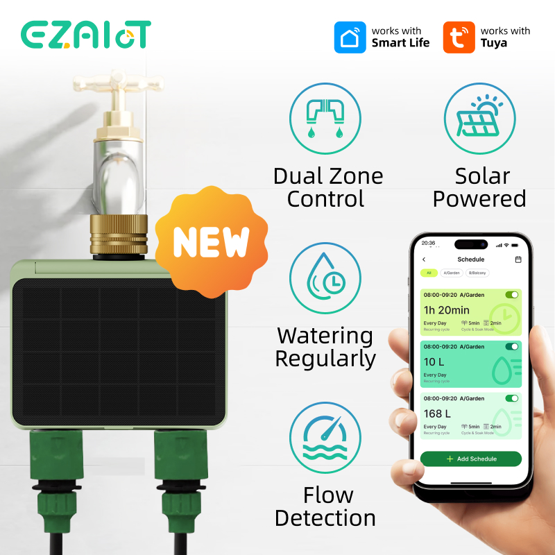 Power Zone Outdoor Timer - ตัวตั้งเวลาควบคุมการรดน้ำอัจฉริยะ Tuya Wifi 2 โซน สำหรับสวน