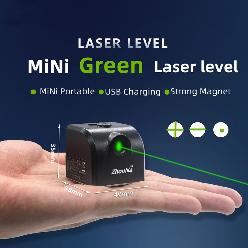 Outdoor Power Line - Mini Laser Level แนวนอนและแนวตั้งเส้น Super ที่มีประสิทธิภาพสีเขียว/สีแดง