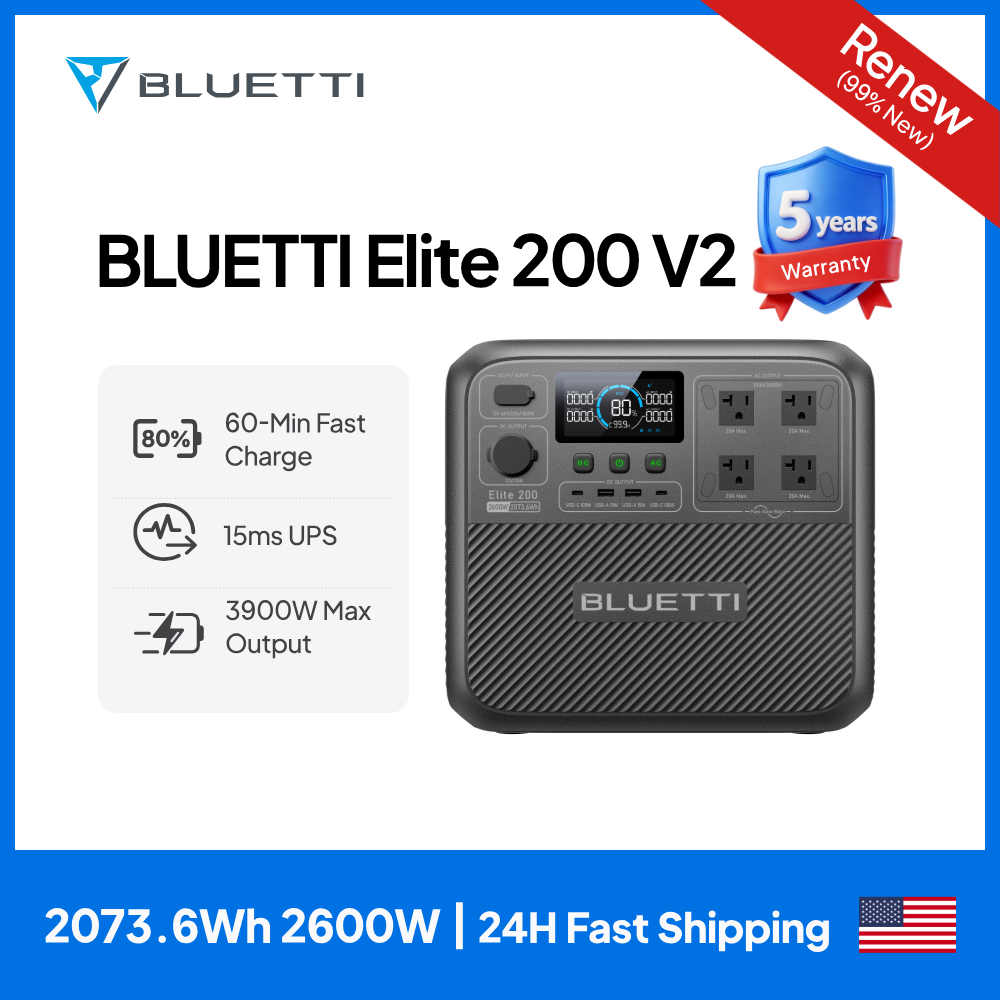 Outdoor Power Source - 【รีนิว】BLUETTI Elite 200 V2 สถานีไฟฟ้าพกพา 2600W