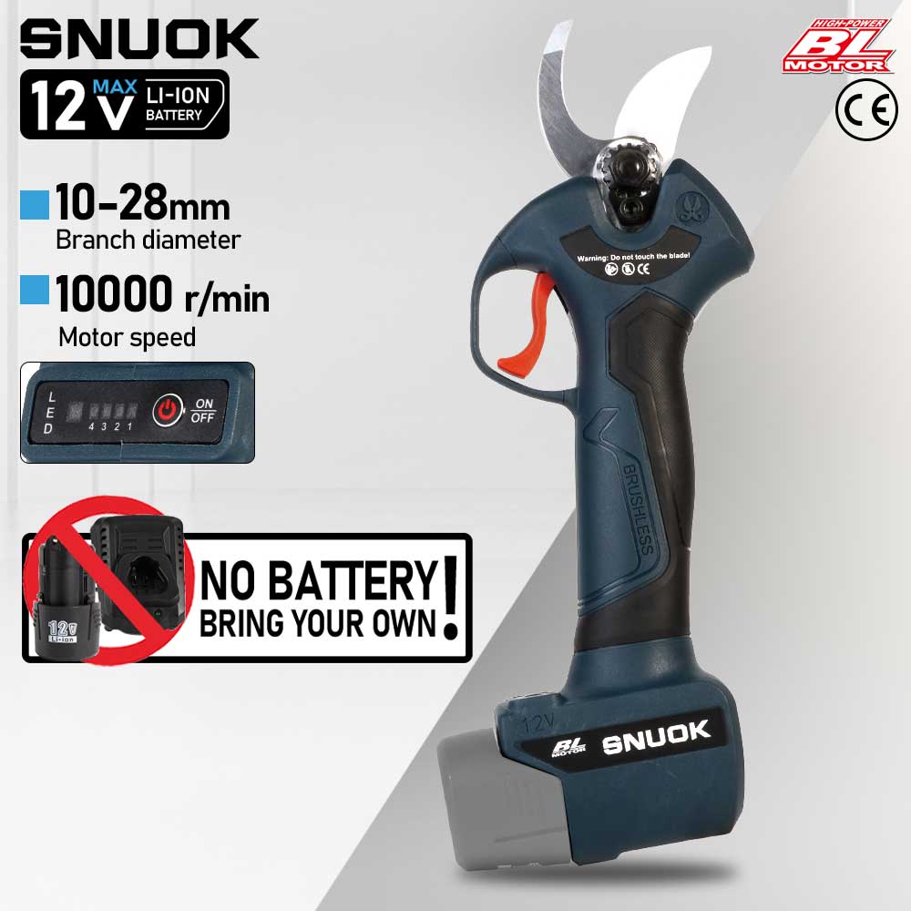 Outdoor Power Usa - กรรไกรตัดแต่งกิ่งไฟฟ้าไร้สาย SNUOK 12V สำหรับงาน DIY ทำสวนกลางแจ้ง