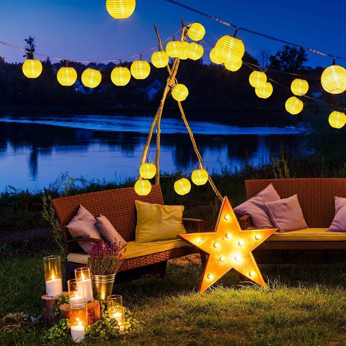 โคมไฟกันน้ำพลังงานแสงอาทิตย์เช - Outdoor Power For Christmas Lights บทวิจารณ์และราคา