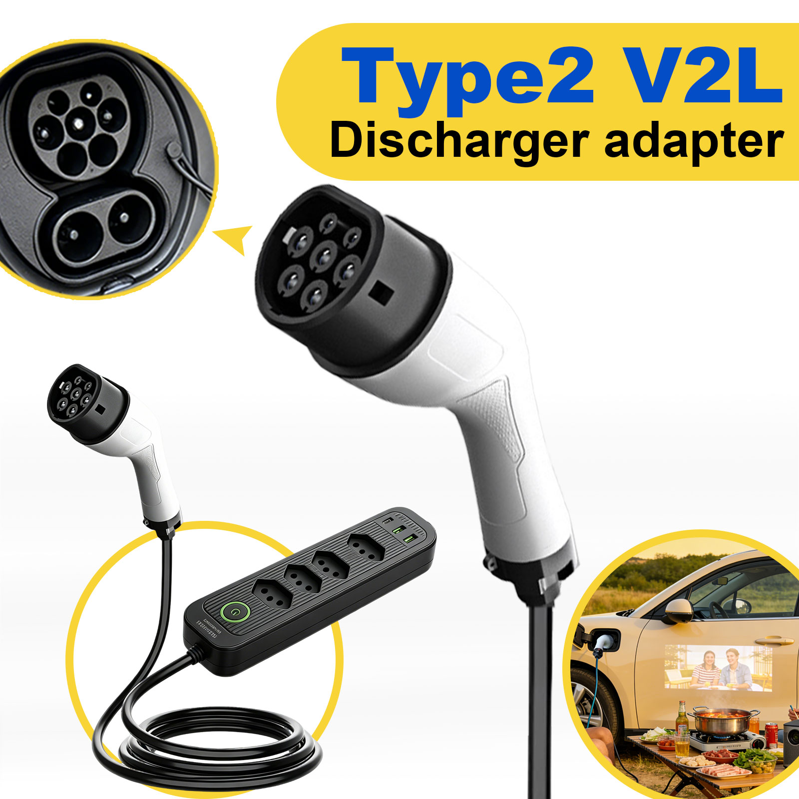 อะแดปเตอร์ปล่อยไฟ Type2 V2L 16 - Outdoor Power Outlet บทวิจารณ์และราคา