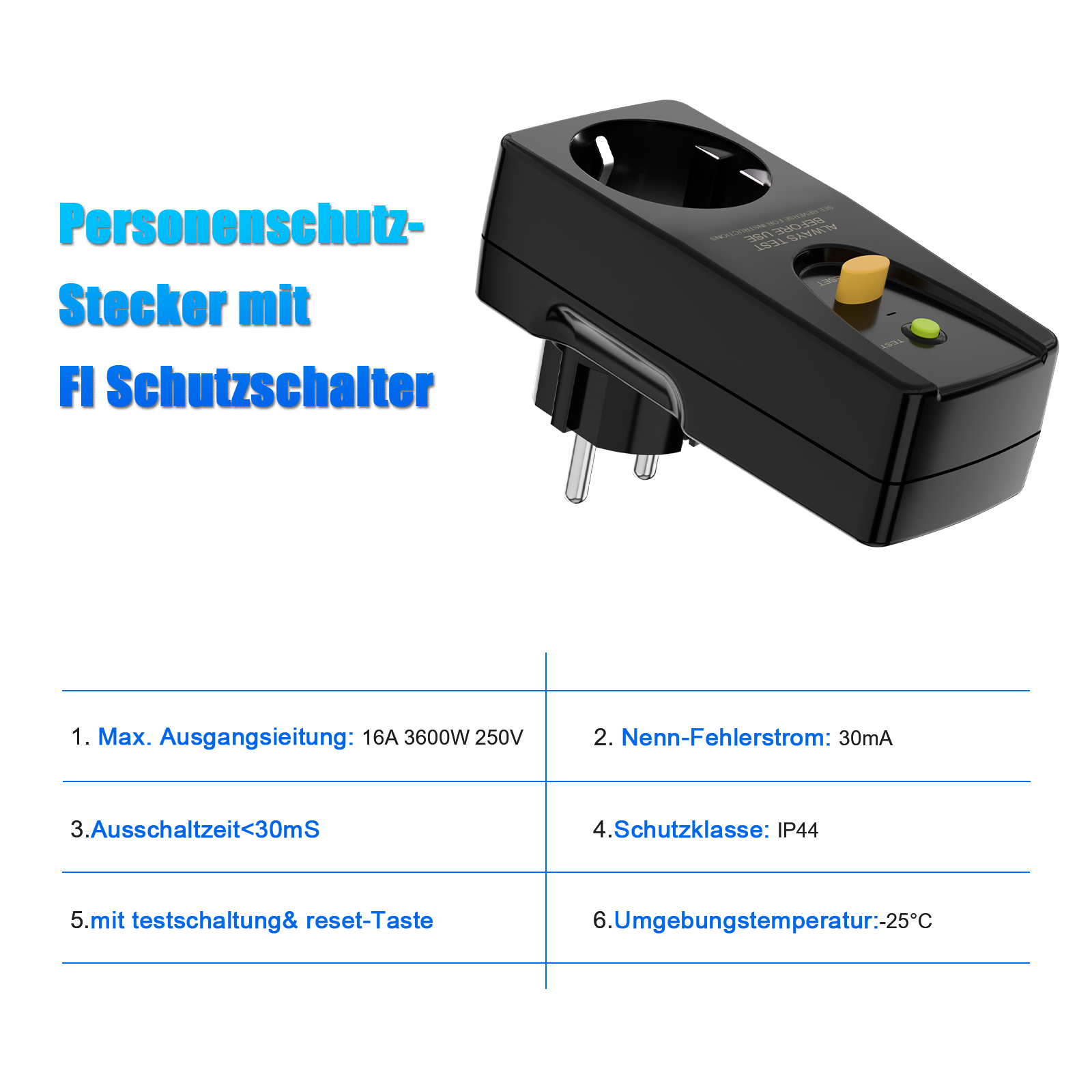 16A ปลั๊กป้องกันการรั่วไหล EU  - Outdoor Power Outlet บทวิจารณ์และราคา