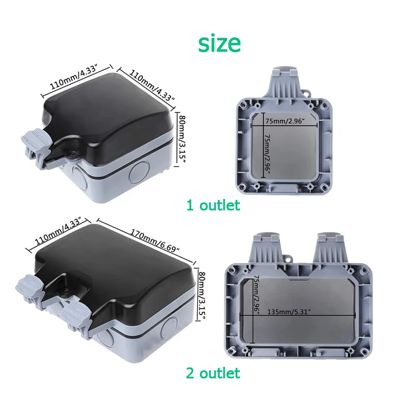 EU KR ผนังกลางแจ้งซ็อกเก็ตกันน - Outdoor Power Usa บทวิจารณ์และราคา