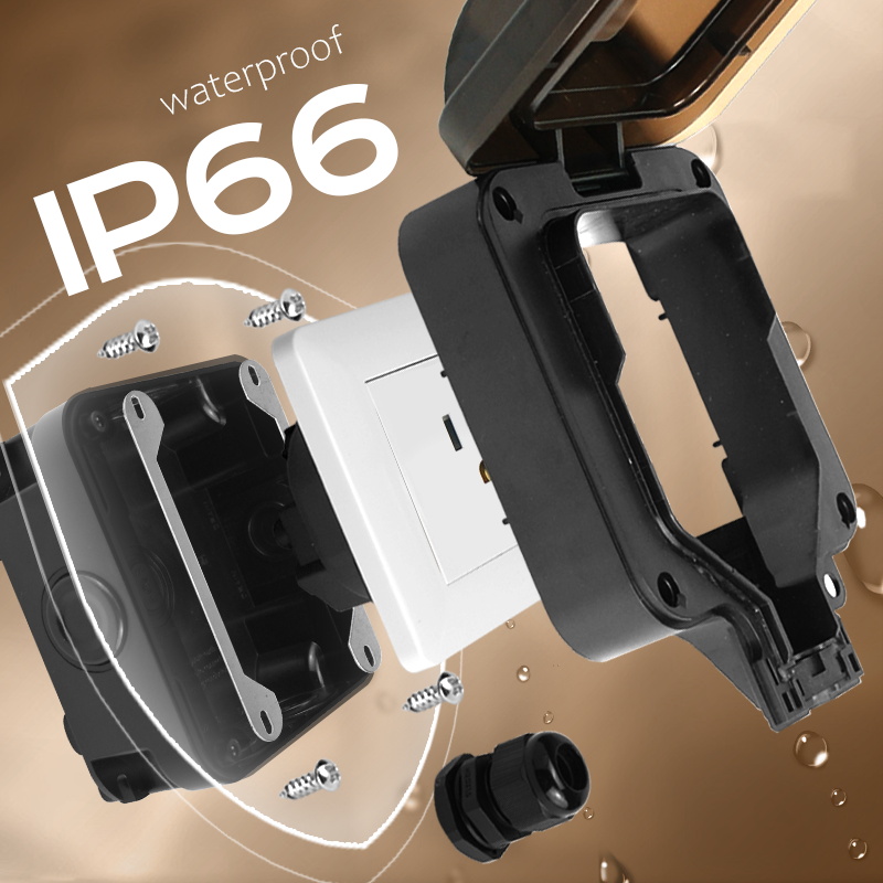 Avoir IP66 ซ็อกเก็ตกันน้ําผนัง - Outdoor Power Usa บทวิจารณ์และราคา