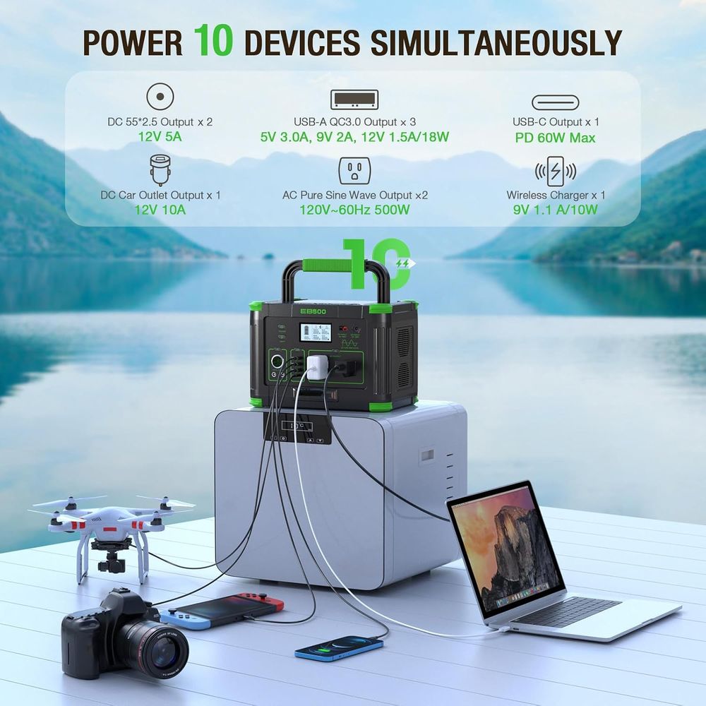 สถานีพลังงานแบบพกพา 500W 519.4 - Outdoor Power Outlet บทวิจารณ์และราคา