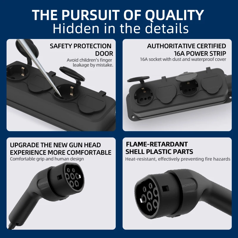 สายชาร์จรถยนต์ไฟฟ้าแบบพกพา 16A - Outdoor Power Usa บทวิจารณ์และราคา