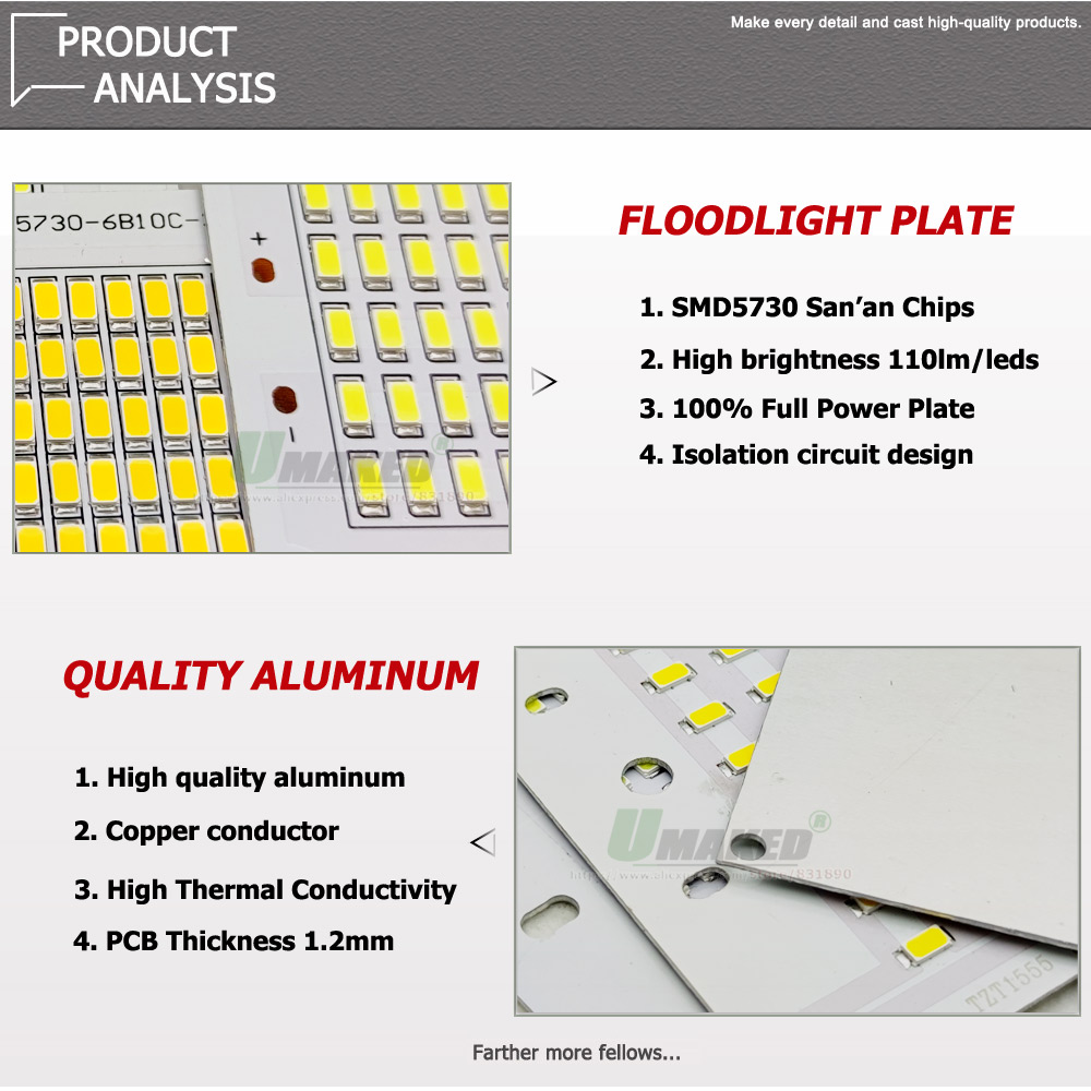 50W LED PCB Floodlight แผ่นอิน - Outdoor Power Source บทวิจารณ์และราคา