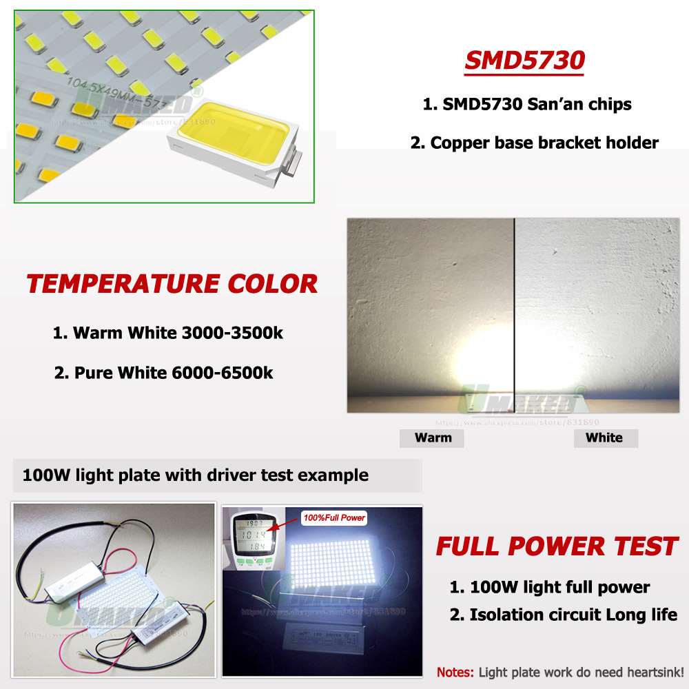 50W LED PCB Floodlight แผ่นอิน - Outdoor Power Source บทวิจารณ์และราคา