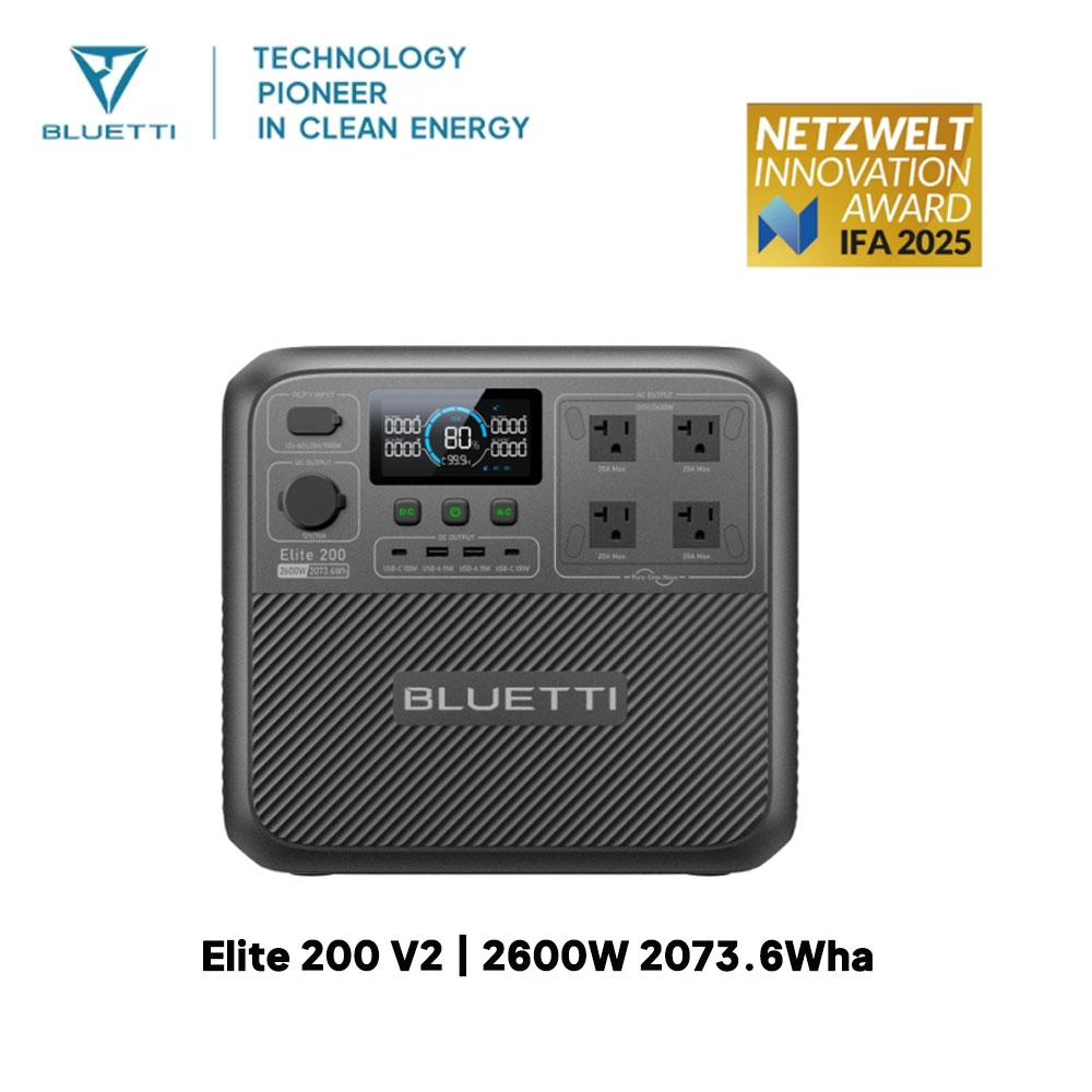 【รีนิว】BLUETTI Elite 200 V2 สถ - Outdoor Power Source บทวิจารณ์และราคา